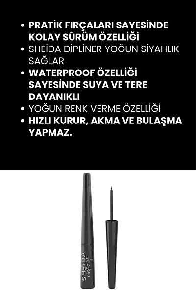 Sheida Waterproof Intense Black Dipliner Extra Black Gloss Dip Eyeliner