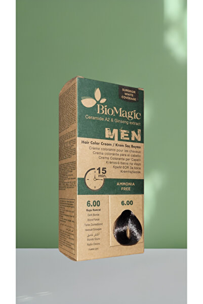 BIOMAGIC Men Amonyaksız Erkek Saç Boyası 6 Koyu Kumral