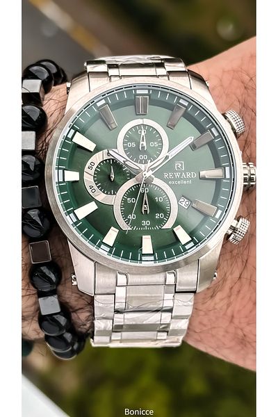 Reward Brand Vip Case Cord Steel,Functions in Special Box Active Silver Color Men's Wrist Watch+Bracelet