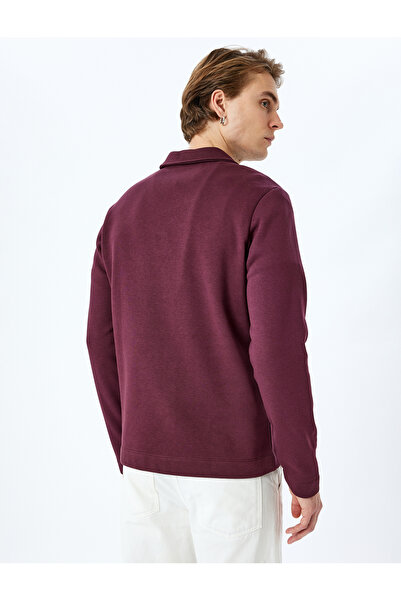 Koton Φούτερ με μισό φερμουάρ με λεπτομέρεια ραφής με ανάμεικτο βαμβάκι και σλιπέρισμα