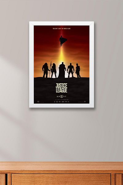 Saturn Ζωγραφική με κορνίζα της Justice League - Ζωγραφική αφίσας ταινίας της Justice League