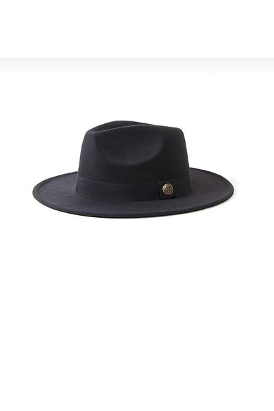 akix Unisex Quality Adjustable to Head Black Felt Fedora Hat Hard Cowboy Hat