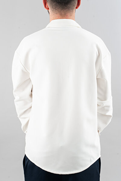 bombe Erkek Slim Fit Scuba Gömlek Beyaz