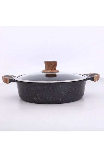 ABAREEK Non-stick frying pan with black/transparent lid 24 cm