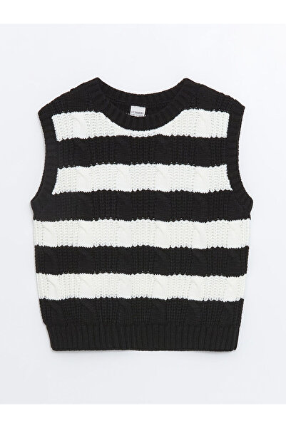 LC Waikiki Lcw Kids Striped Crew Neck Girls' Knitwear Sweater (W4)