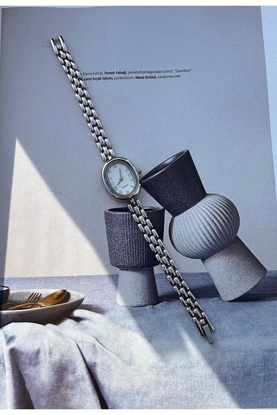QUARTZ Silver Color Minimal Design Women's Wristwatch