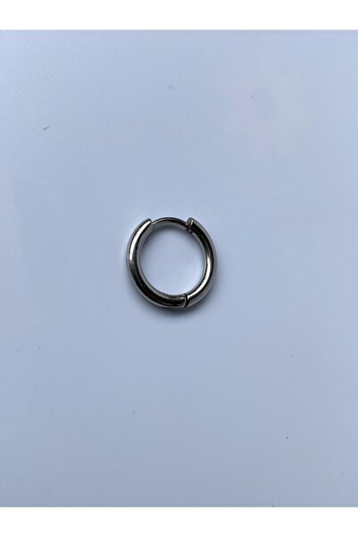 kurukafagift Men's Silver Color Hoop Steel Single Earrings 10mm