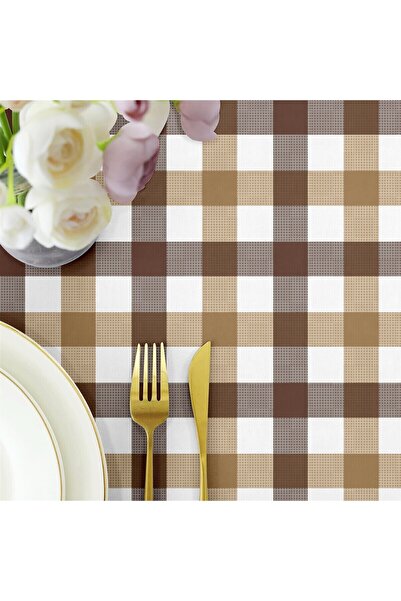 Evim Coffee Color Canvas Tablecloth - Liquid Proof and Stain Resistant