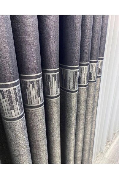 Perde Pendik ستارة خلفية للوحة القيادة للموسم الجديد بنمط إيقاعي أنثراسايت - رمادي فاتح ضيق (جنحة واحدة)