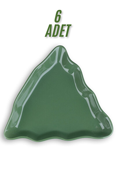 Countra Servis Tabağı 6'lı 20cm Çerezlik Çam Ağaç Şekli Servis Meyve Tabağı Kahvaltılık