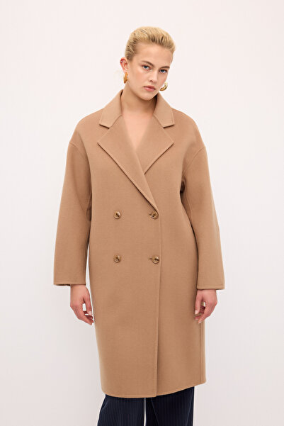 Love My Body Kruvaze Yün Karışımlı Kaban