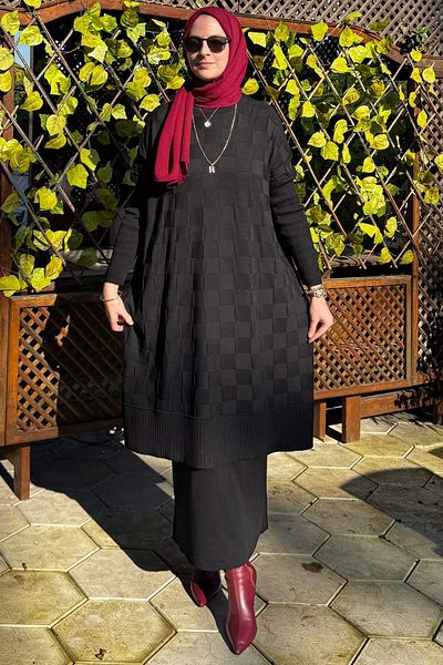 Rabia Şamlı Μαύρο πλεκτό τουνίκ Desire