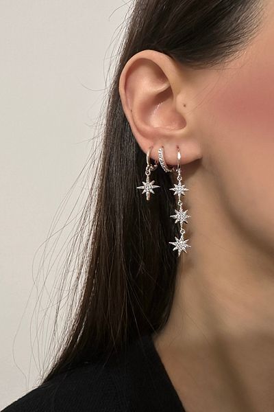 Okko Store معلقة القطب نجمة 3 قطعة الأقراط