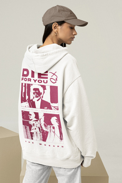 SEVBANO هودي رابر The Weeknd للجنسين كبير الحجم مكتوب عليه Die For You