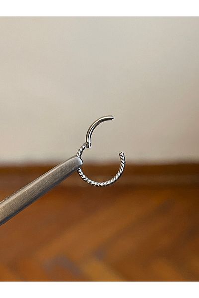 Rupen Kraft 316 L Surgical Steel Twisted Cartilage Piercing Rook Orbital Helix Septum Piercing