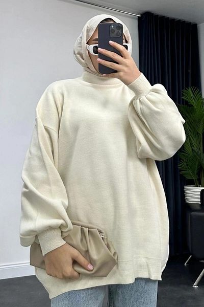 Get Crazy Balloon Sleeve Laciness Sweater