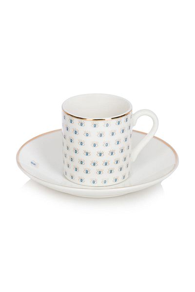 LC Waikiki Quality Parts from Celebi Store |   Eye Printed Porcelain Coffee Cup Set for 2 Persons 90 ml