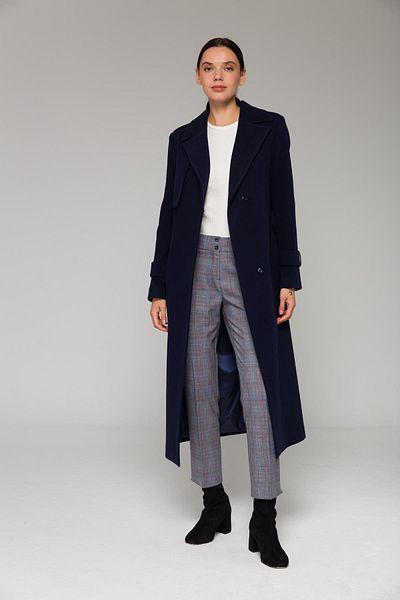 Olcay Pláštěnka a nárameníky Detailní zapínání na patentky Středně dlouhý kabát Navy Blue 3771