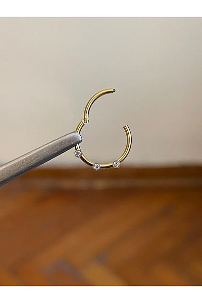 Rupen Kraft 316 L Surgical Steel - Atomic Stone Cartilage Piercing, Rook Orbital Helix Septum