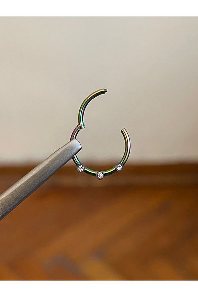Rupen Kraft 316 L Surgical Steel - Atomic Stone Cartilage Piercing, Rook Orbital Helix Septum