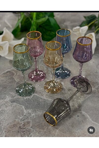 P H Panayır Home 130 Cc Colorful Coffee Soft Drink and Water Glass Set - Glass Set