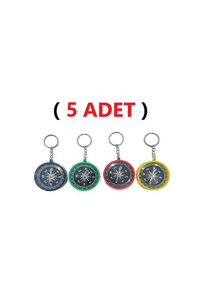 TİFOYS (5 Pieces) Compass Keychain Colorful Key Chain Plastic