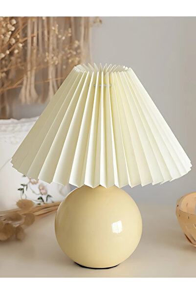 retro home design Umbrella Modern Tasarım Abajur Bej Krem Gövde