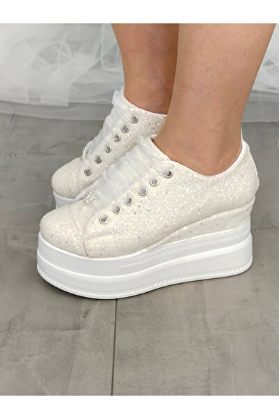 Ayakkabı Tutkusu Stilo ® Glitter Bridal Shoes Loose Sole Evening Dress Bridal Sneakers