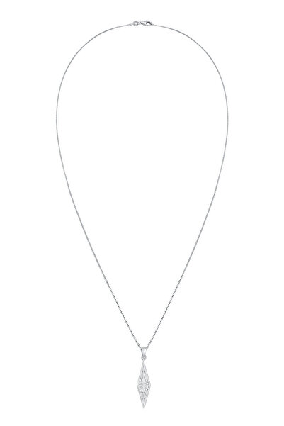 KUZZOI Náhrdelník pánský přívěsek kosočtverec Ornament Used Look ze stříbra ryzosti 925