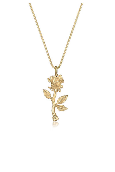 ELLI Dámsky náhrdelník Vintage náhrdelník s príveskom ruže zo striebra rýdzos...