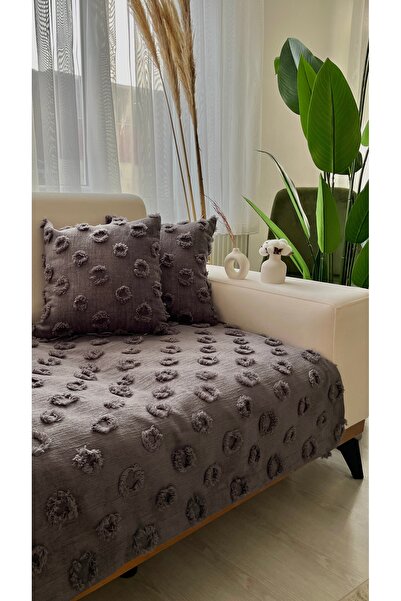 best house decor 1 Kişilik Oturma Yerini Kapatan Pon Pon Berjer Örtüsü 80x120