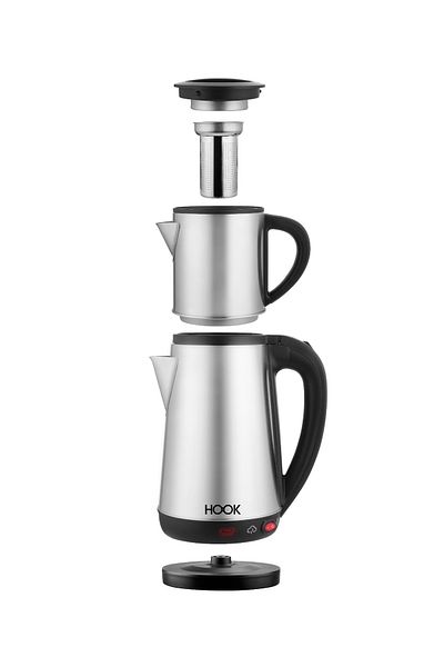 Hook By Troya Inox Tea Maker Electric Tea Machine Quality Stainless Steel Filter (1.8L - 1500W)