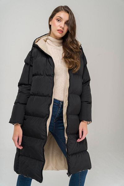Olcay Oboustranná nafukovací bunda s kapucí a zipem Black-stone 6492