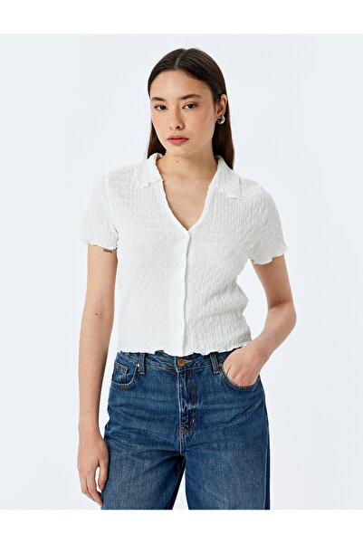 Koton ecru Short Sleeve Blouse