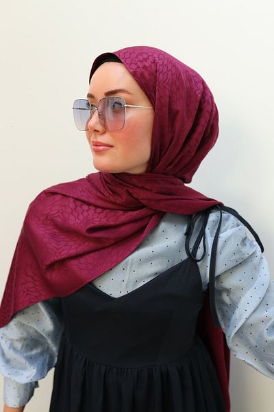 Silk Home Batik Pattern Jacquard Deluxe Shawl - Plum