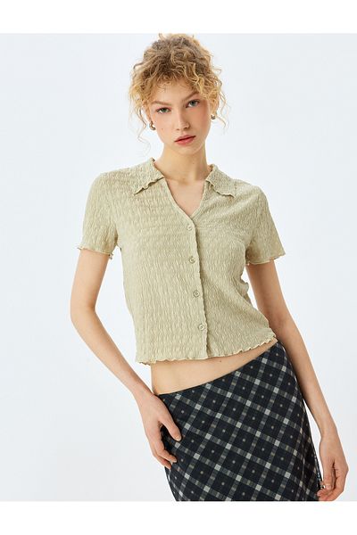 Koton Green Short Sleeve Blouse For Women