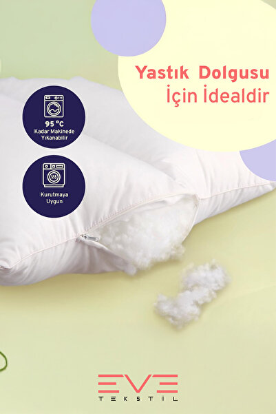 Eve Tekstil Yastık Yorgan Oyuncak Dolum Malzemesi Antialerjik Yapışmaz 1.Kalite %100 Temiz Silikon Elyaf 1 Kg
