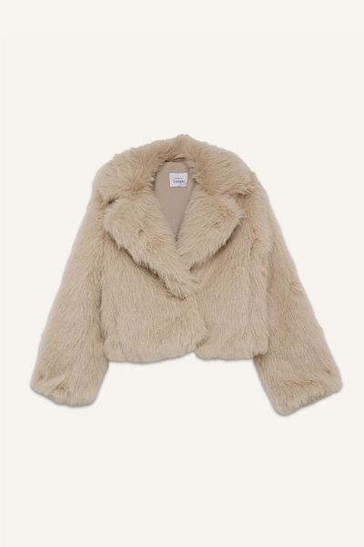 DeFacto Faux Fur Coat - Double Breasted Collar, Regular Fit, Snap Fastener E7754Ax24Wn
