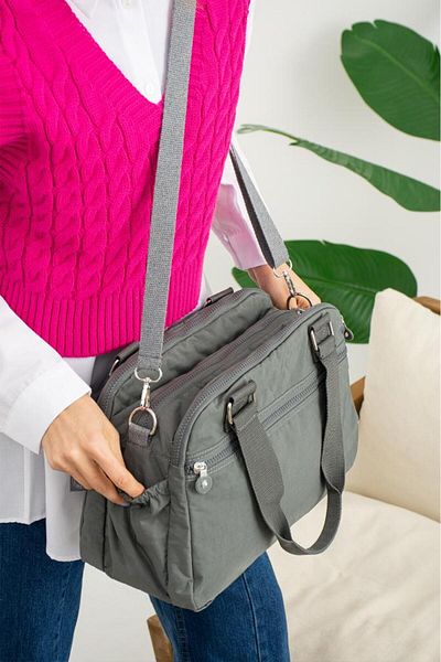 Baginn Geantă de umăr Klinkir Geantă de umăr cu buzunare multiple din material textil ușor 30*25 cm potrivită pentru utilizare zilnică