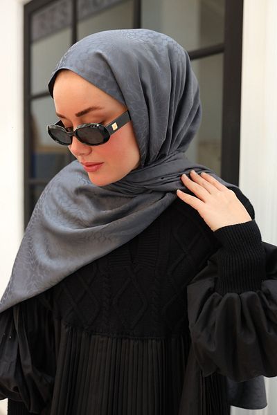 Silk Home Batik Pattern Jacquard Deluxe Shawl - Smoked
