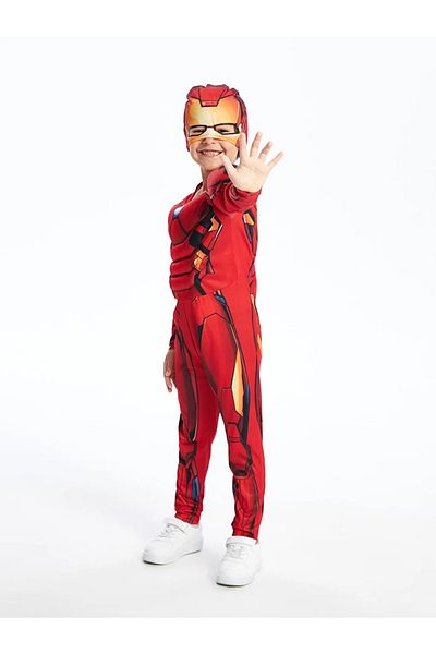 LC Waikiki Lcw Kids Red Iron Man Printed Masked Boy Costume