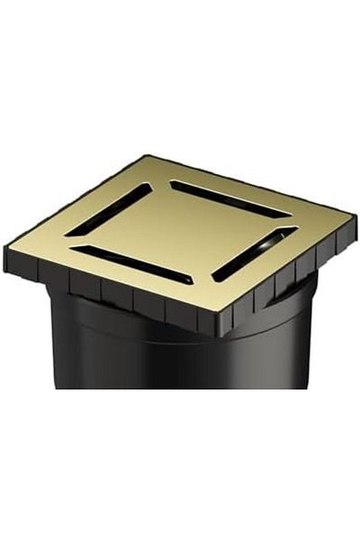 MCreative V–flow square 5607325   Insulated shower drain bottom outlet dk 800 cover bright gold