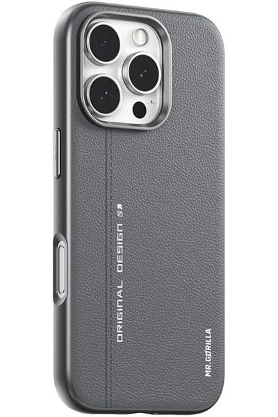STOREMAX غلاف هاتف من الجلد الفاخر متوافق مع هاتف iPhone 16/16 Plus / 16 Pro / 16 Pro Max من efshopx (رمادي،