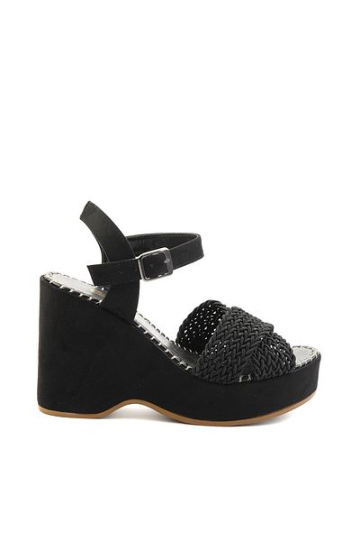 Bambi Schwarze Damenschuhe mit Keilabsatz K05688999716