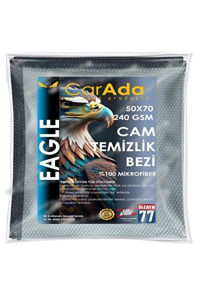 CarAda Mikrofiber Cam Ayna Oto Temizlik Bezi Parlak Cam Yüzey Temizlik Bezi 5...