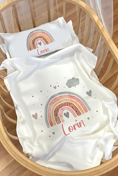 Homamia Isme Özel Pike Seti 70x120 Anne Yanı Ve Park Yatak Gökkuşağı