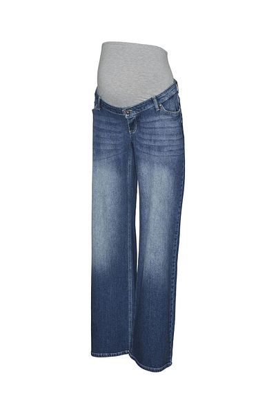 Mama Licious Umstandsjeans mit weitem Bein Weiter Beinschnitt Mittlere Taille Jeans