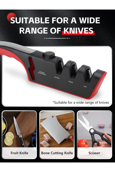 COOYA 4 in 1 Knife Sharpener,Adjustable Durable Non Slip,Use for Repair,Polish,Sharpen,Chef's Gift