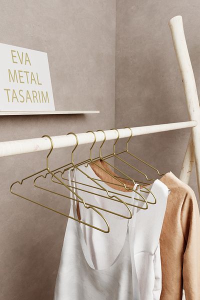 EVA METAL TASARIM 12 τεμάχια πολυτελής χρυσή κρεμάστρα μεταλλική κρεμάστρα ρούχων ποιότητας