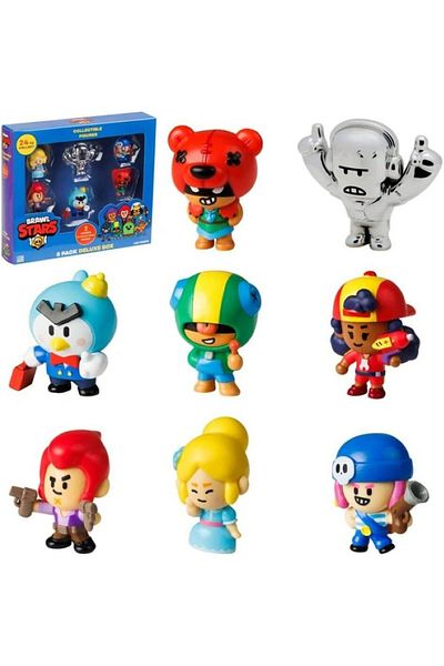 BRAWL STARS Figure 2-Inches, 8-in-1 Deluxe Box, Assorted (Style & Color May Vary)